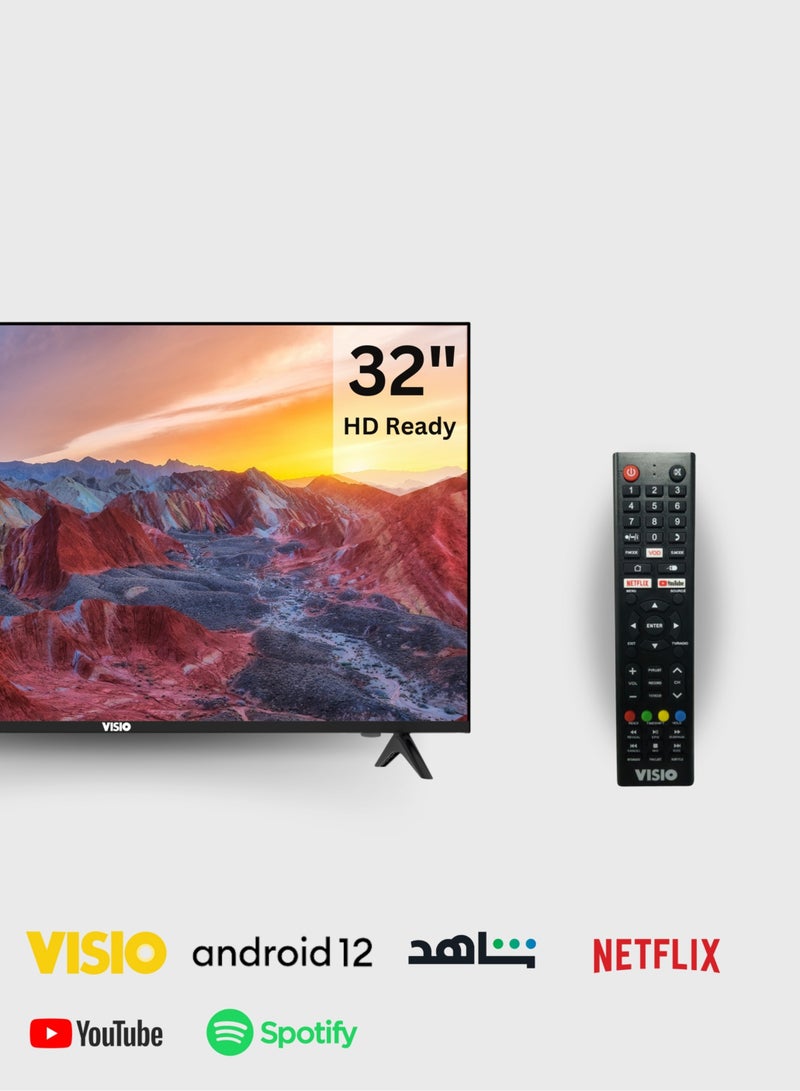 فيسيو تلفزيون فيزيو ذكي 32 بوصة عالي الوضوح، نظام تشغيل ويل، تصميم بدون إطار مع رسيفر مدمج - أسود [32VSS22] - Image 1